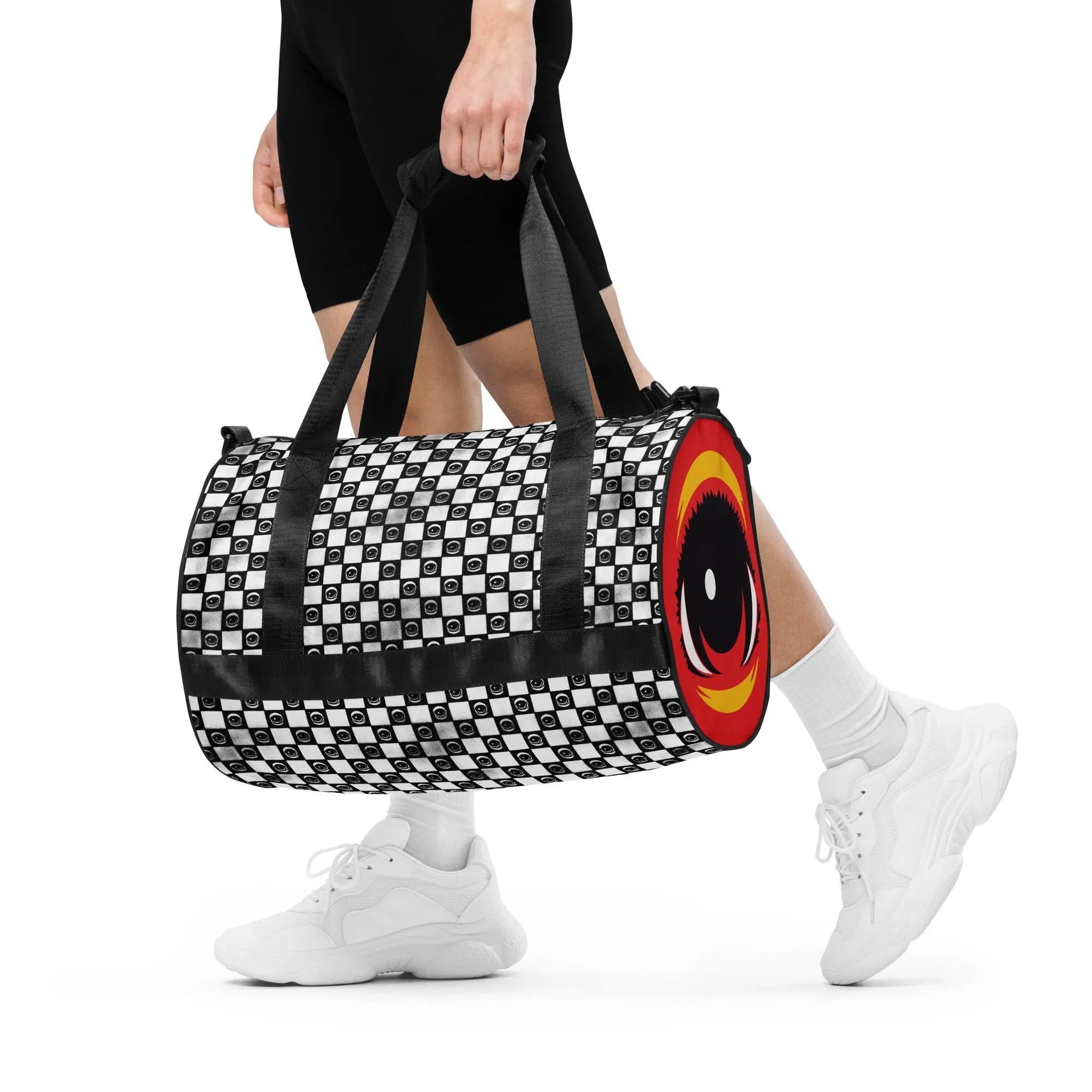 Checkered EYEZ All-over print gym bag