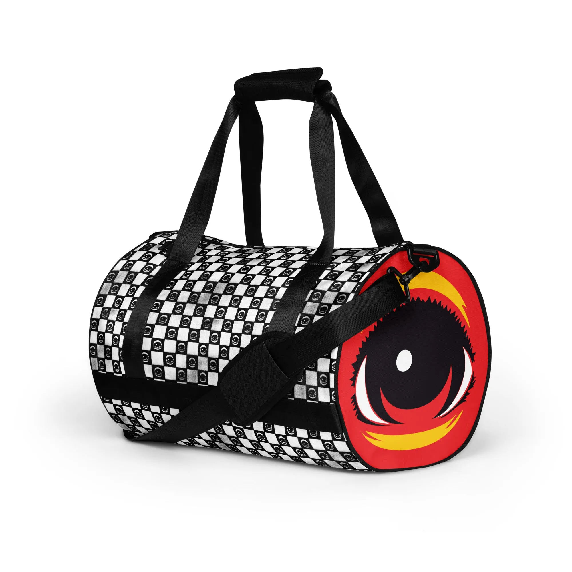 Checkered EYEZ All-over print gym bag