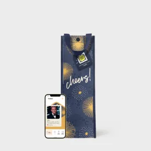Cheers | Wine | Reusable Gift Bag   QR Greeting Card