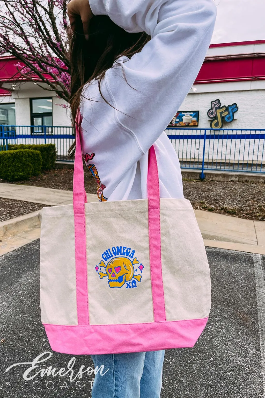 Chi Omega Skull Bid Day Tote