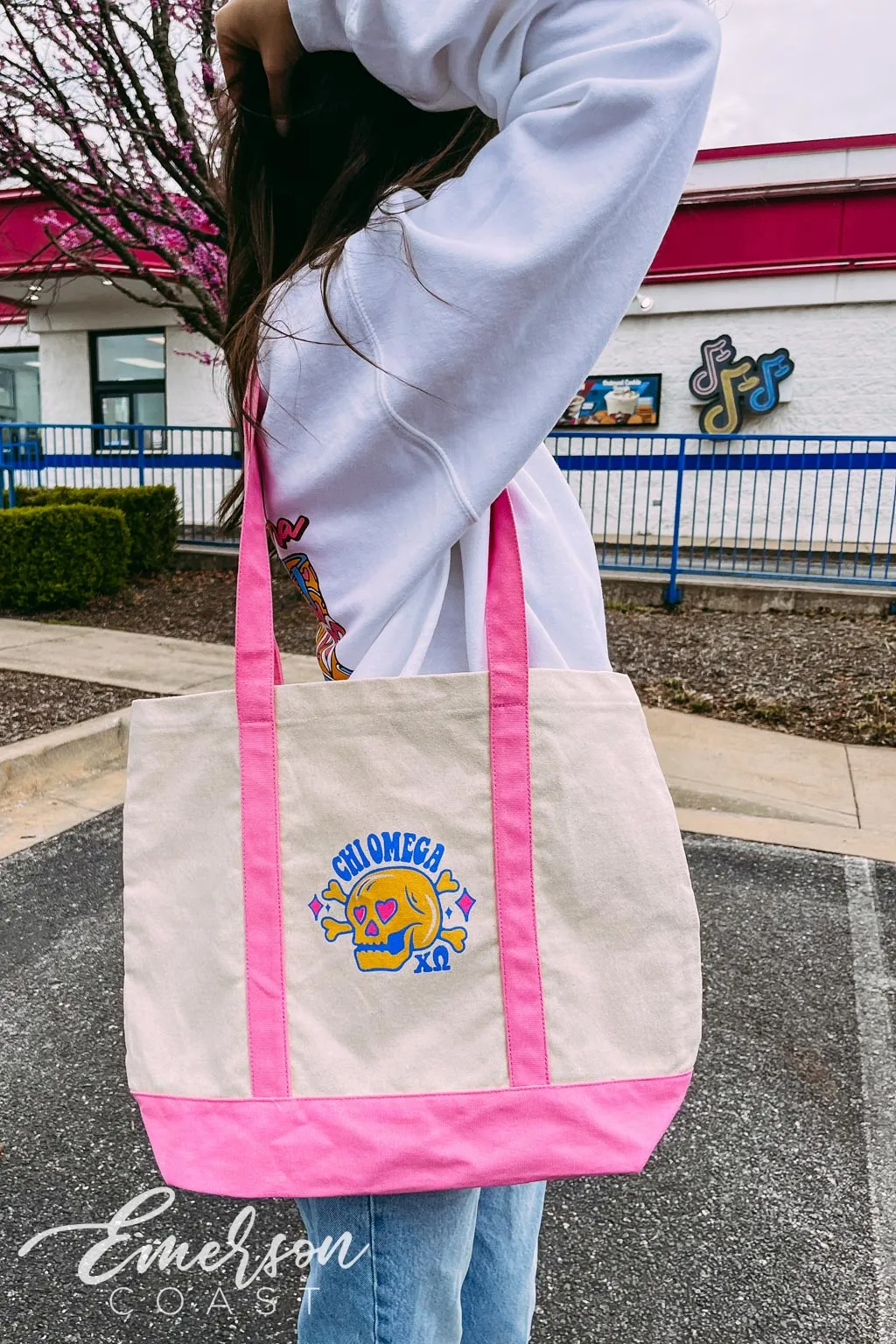 Chi Omega Skull Bid Day Tote