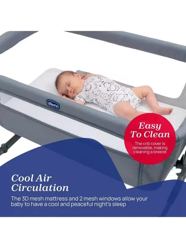 Chicco Next2Me Essential Bedside Crib - Stone Re_Lux