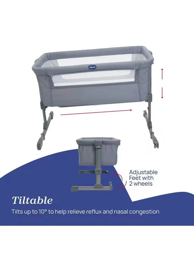Chicco Next2Me Essential Bedside Crib - Stone Re_Lux