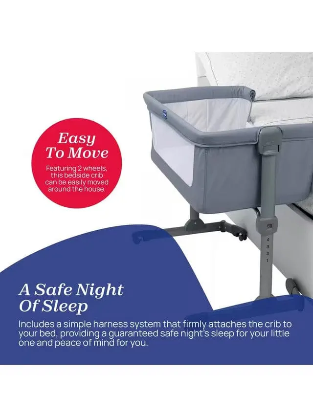 Chicco Next2Me Essential Bedside Crib - Stone Re_Lux