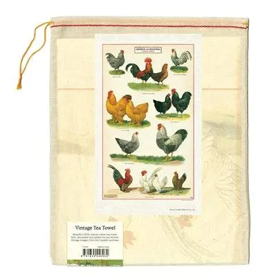 CHICKENS & ROOSTERS TEA TOWEL