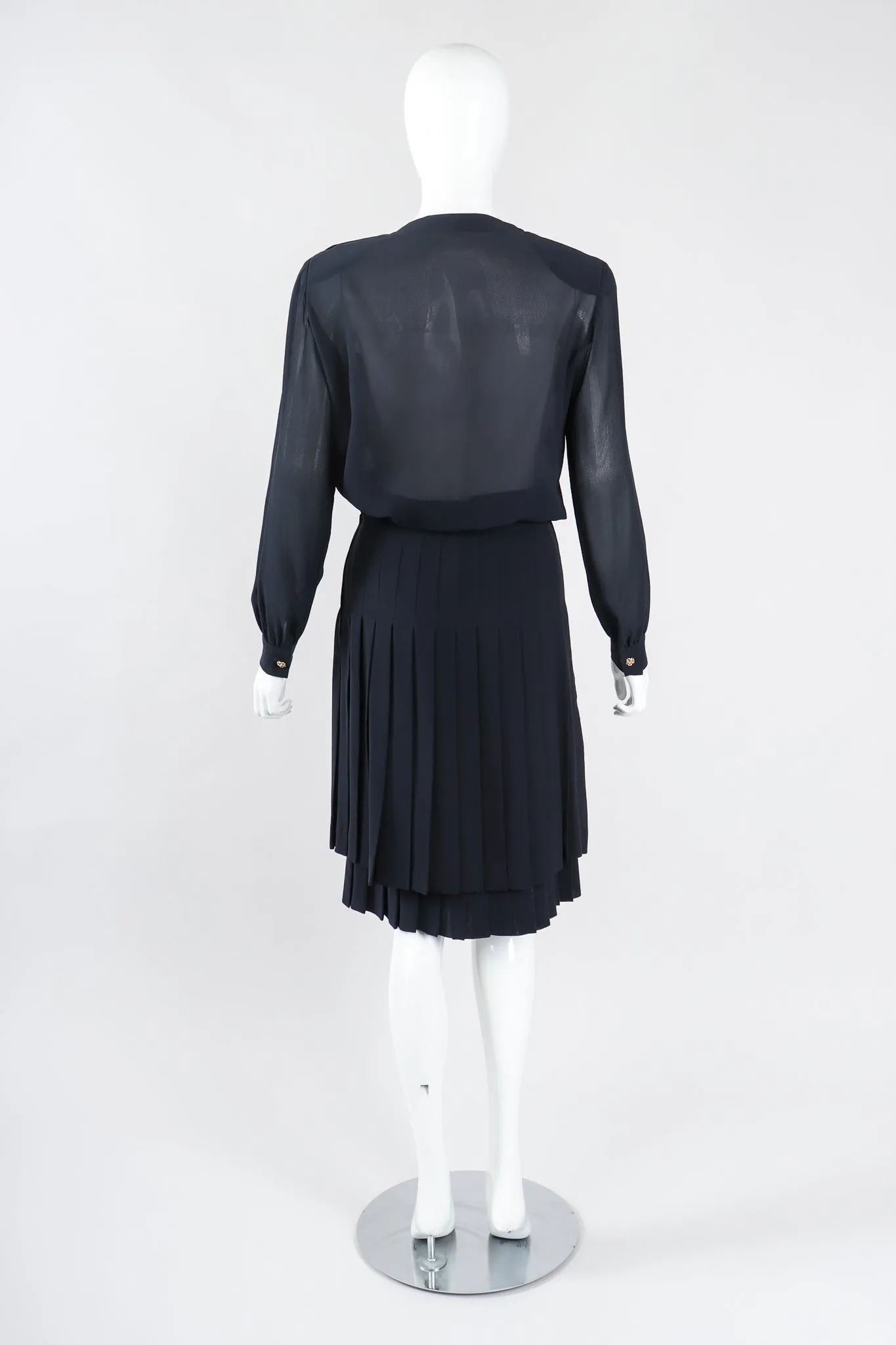Chiffon Blouse & Pleated Skirt Set