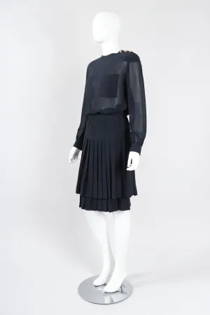 Chiffon Blouse & Pleated Skirt Set