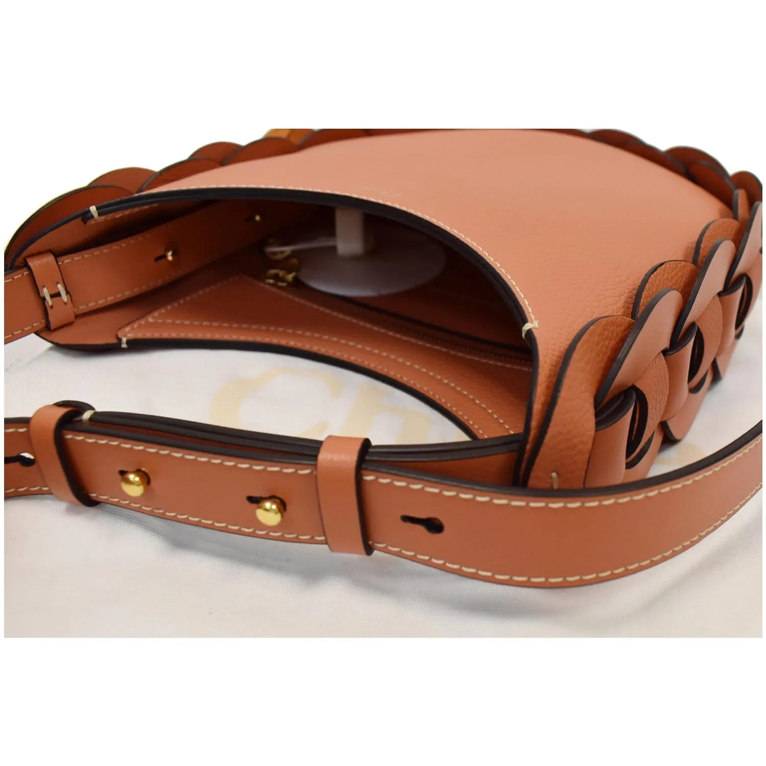 CHLOE Darryl Small Grain Leather Hobo/Shoulder Bag Orange - 25% OFF