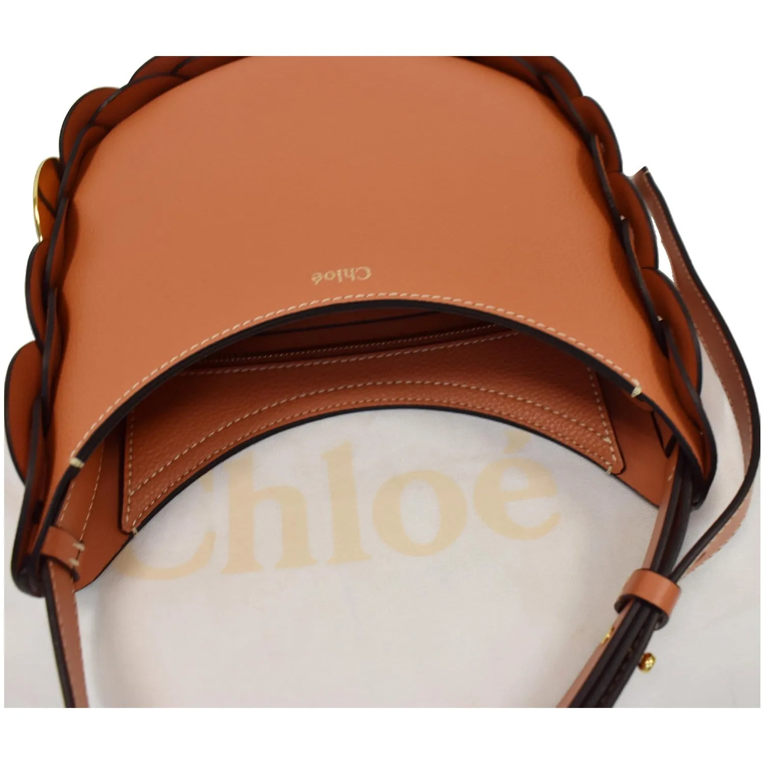 CHLOE Darryl Small Grain Leather Hobo/Shoulder Bag Orange - 25% OFF