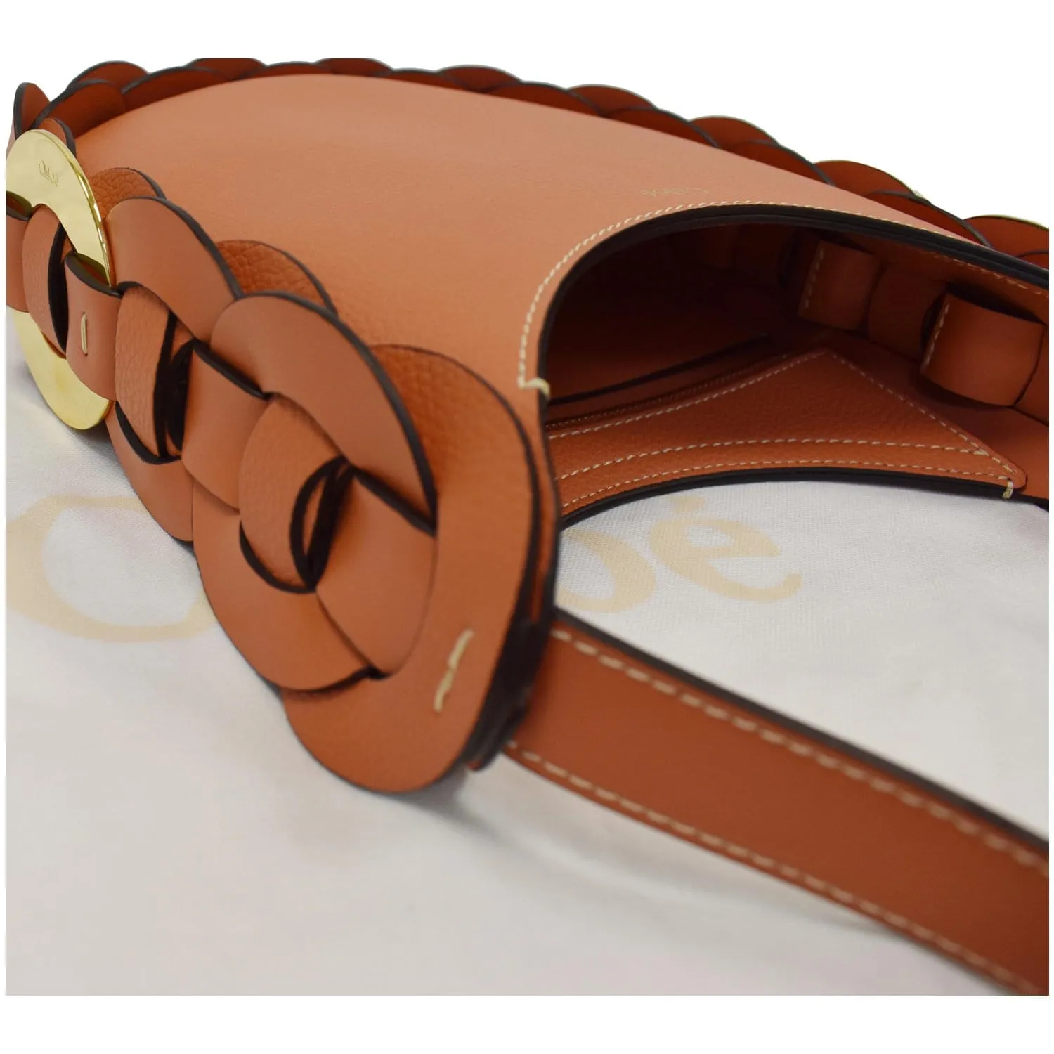 CHLOE Darryl Small Grain Leather Hobo/Shoulder Bag Orange - 25% OFF