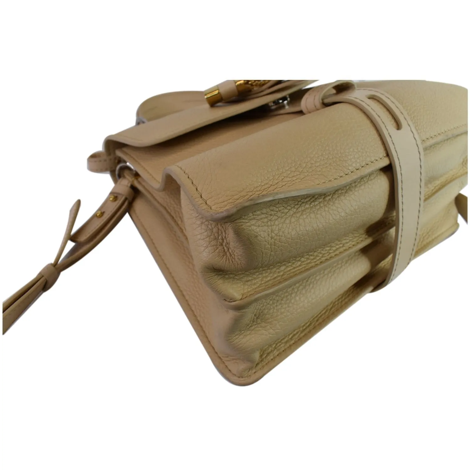 CHLOE Medium Aby Day Grained Leather Shoulder Bag Cream