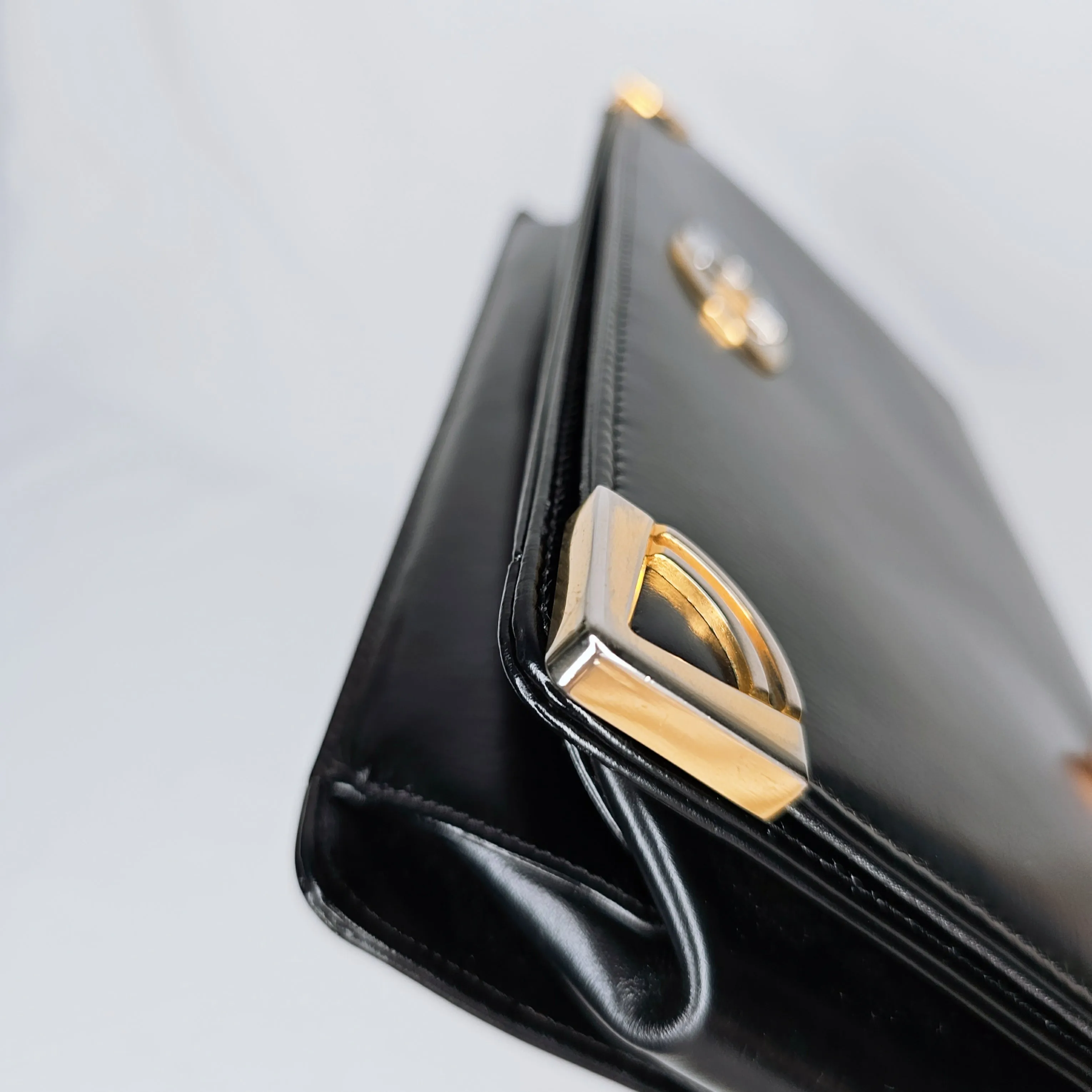 Christian Dior Black Calfskin Leather Shoulder Bag with Coin Pouch