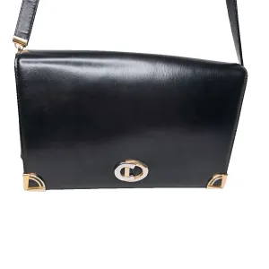 Christian Dior Black Calfskin Leather Shoulder Bag with Coin Pouch