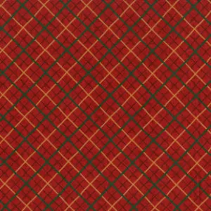 Christmas Remembered - Ribbon Plaid - Berry Fabric-- RJR Fabrics