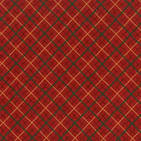 Christmas Remembered - Ribbon Plaid - Berry Fabric-- RJR Fabrics