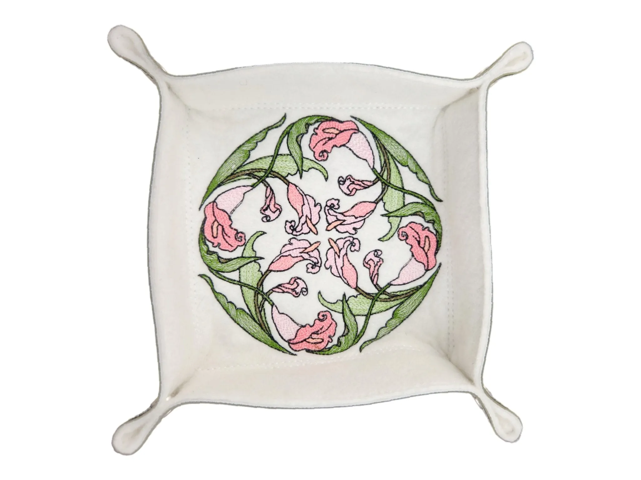 Circle of pink Calla Lilies dice tray