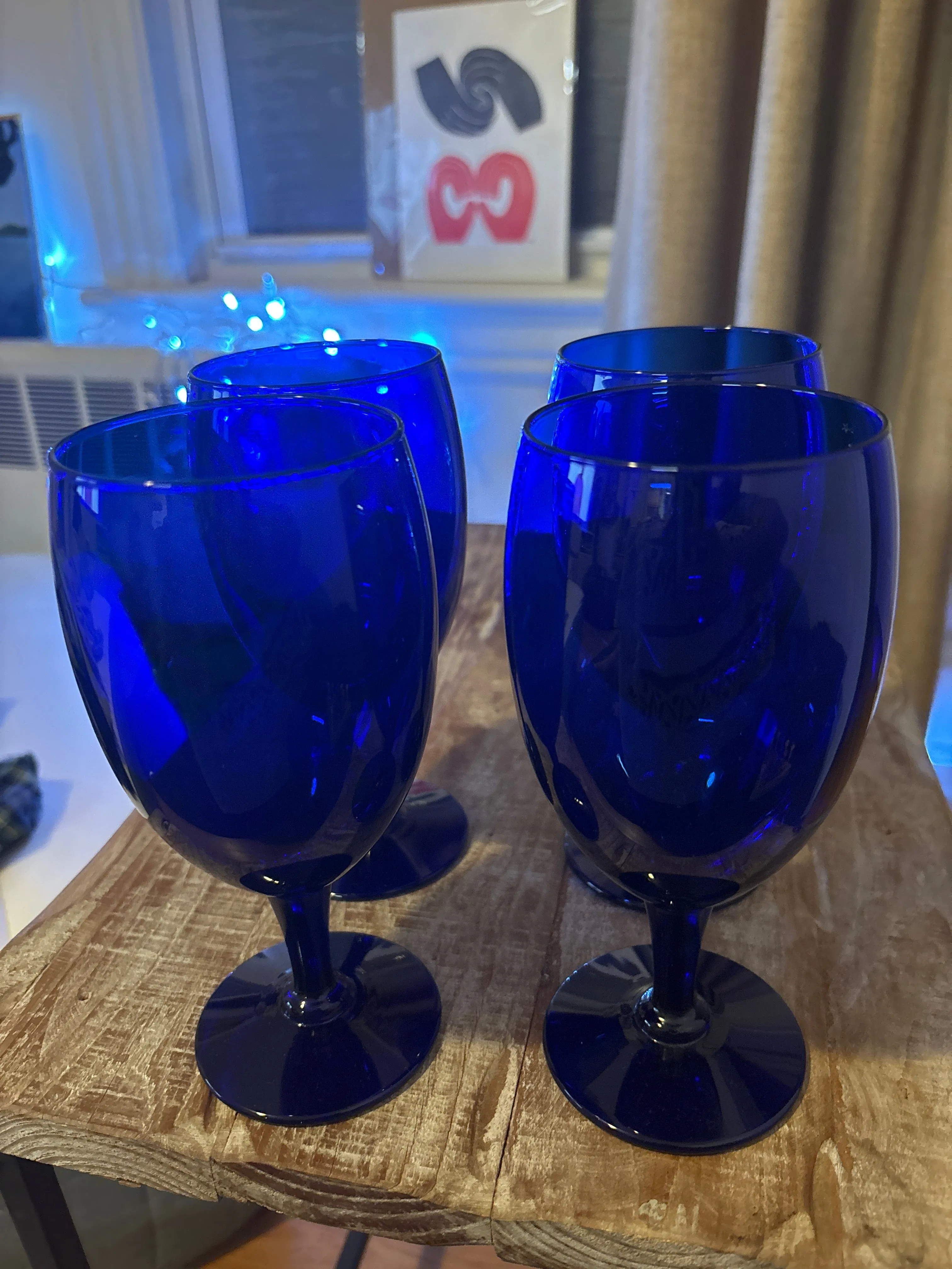 Cobalt Wine Goblets Set Of 4