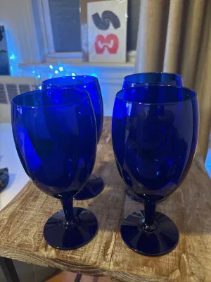 Cobalt Wine Goblets Set Of 4