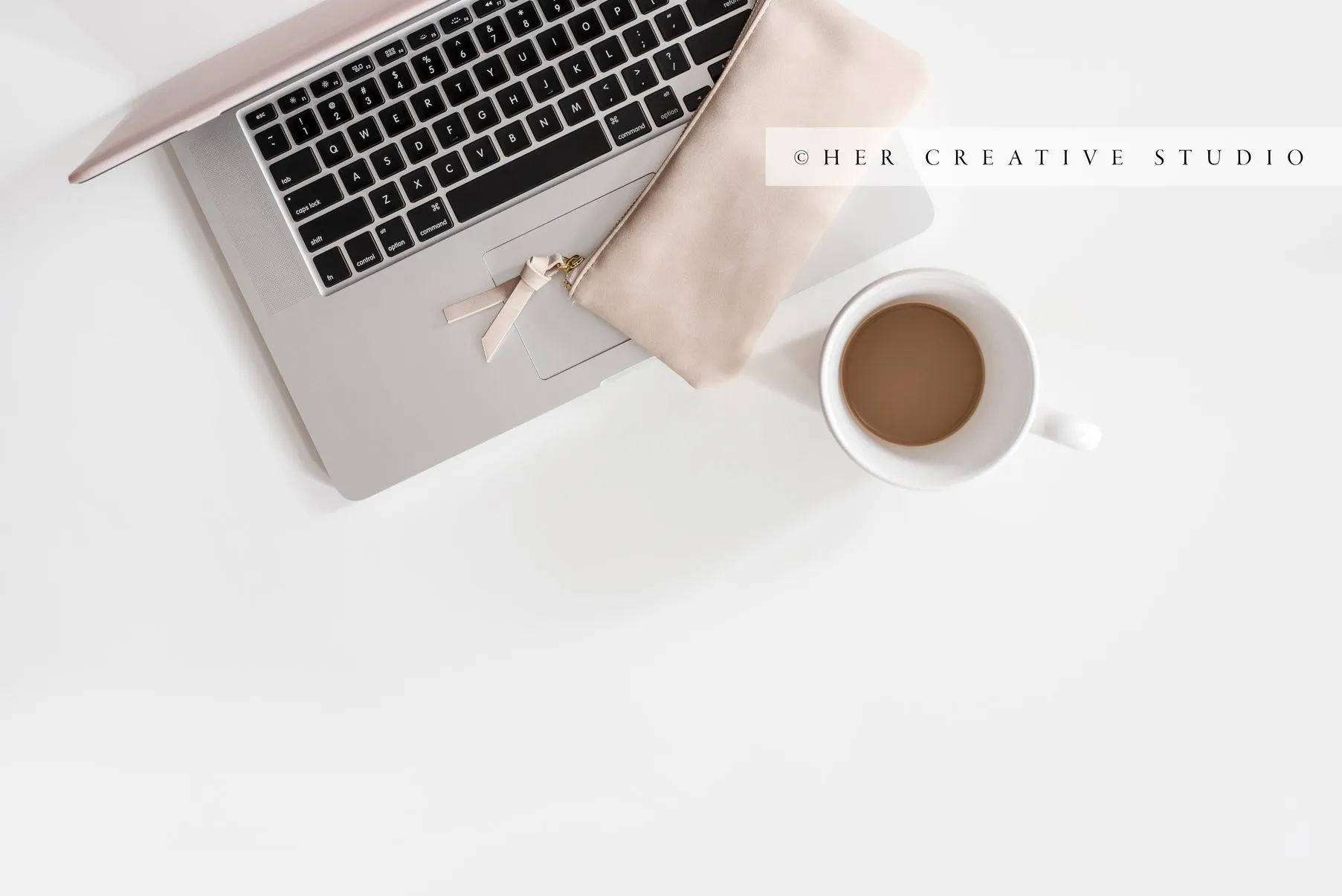Coffee, Pencil Case & Laptop. Stock Image