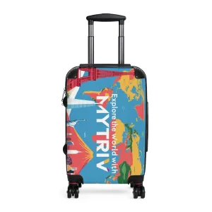 Colorful Travel Suitcase - 'Explore the World with MYTRIV' Design