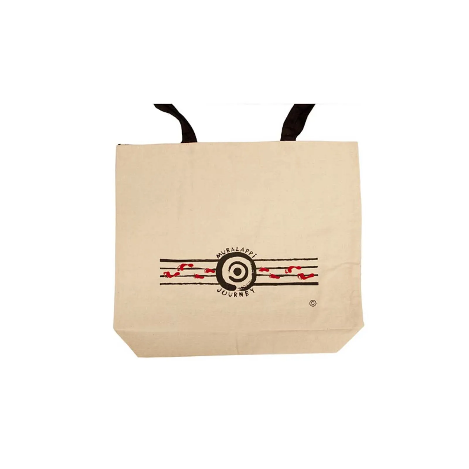 Cotton-Canvas Shopping Bag Kangaroo in Summer Flowers 41x35cm