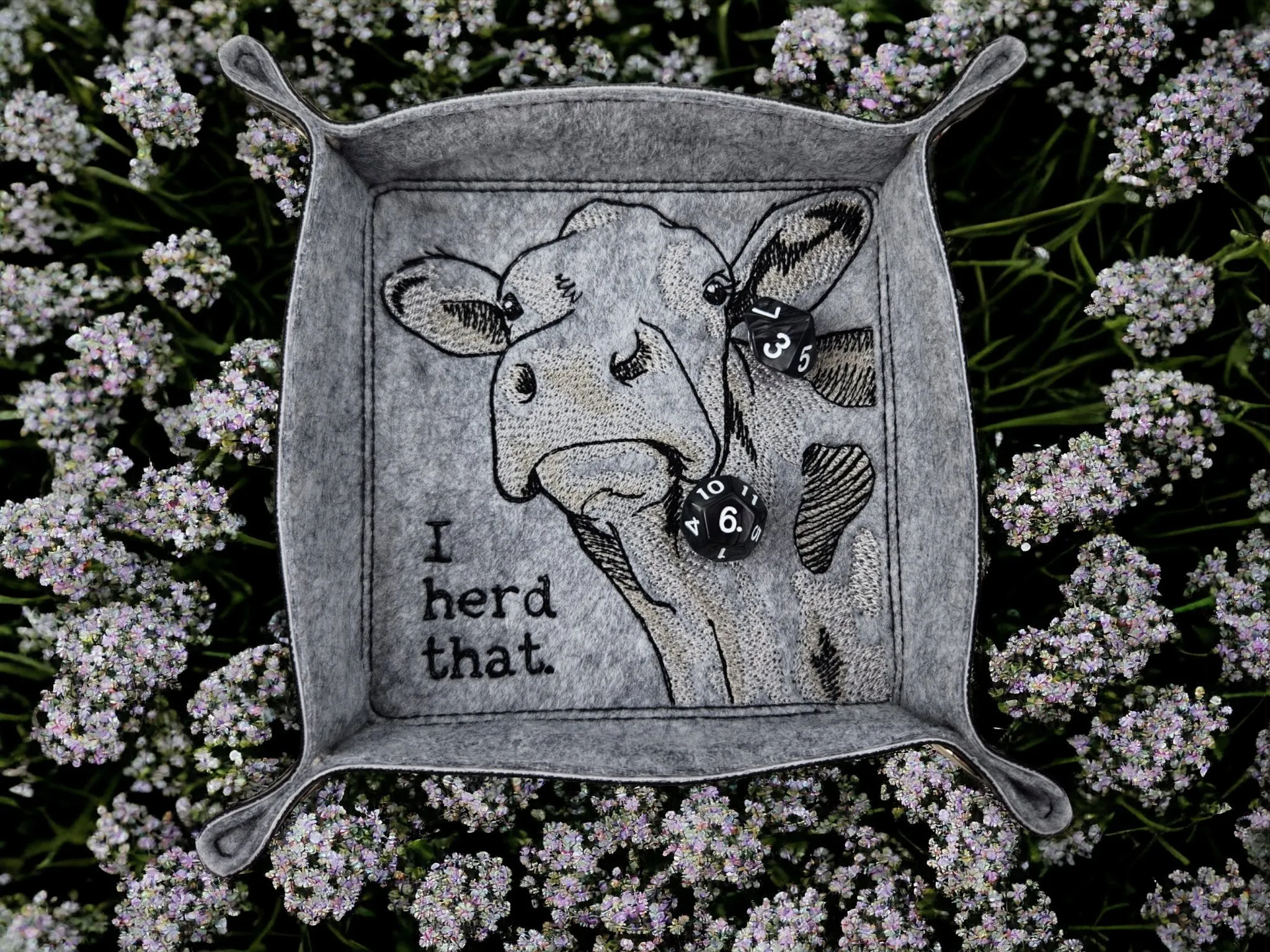 Cow dice tray