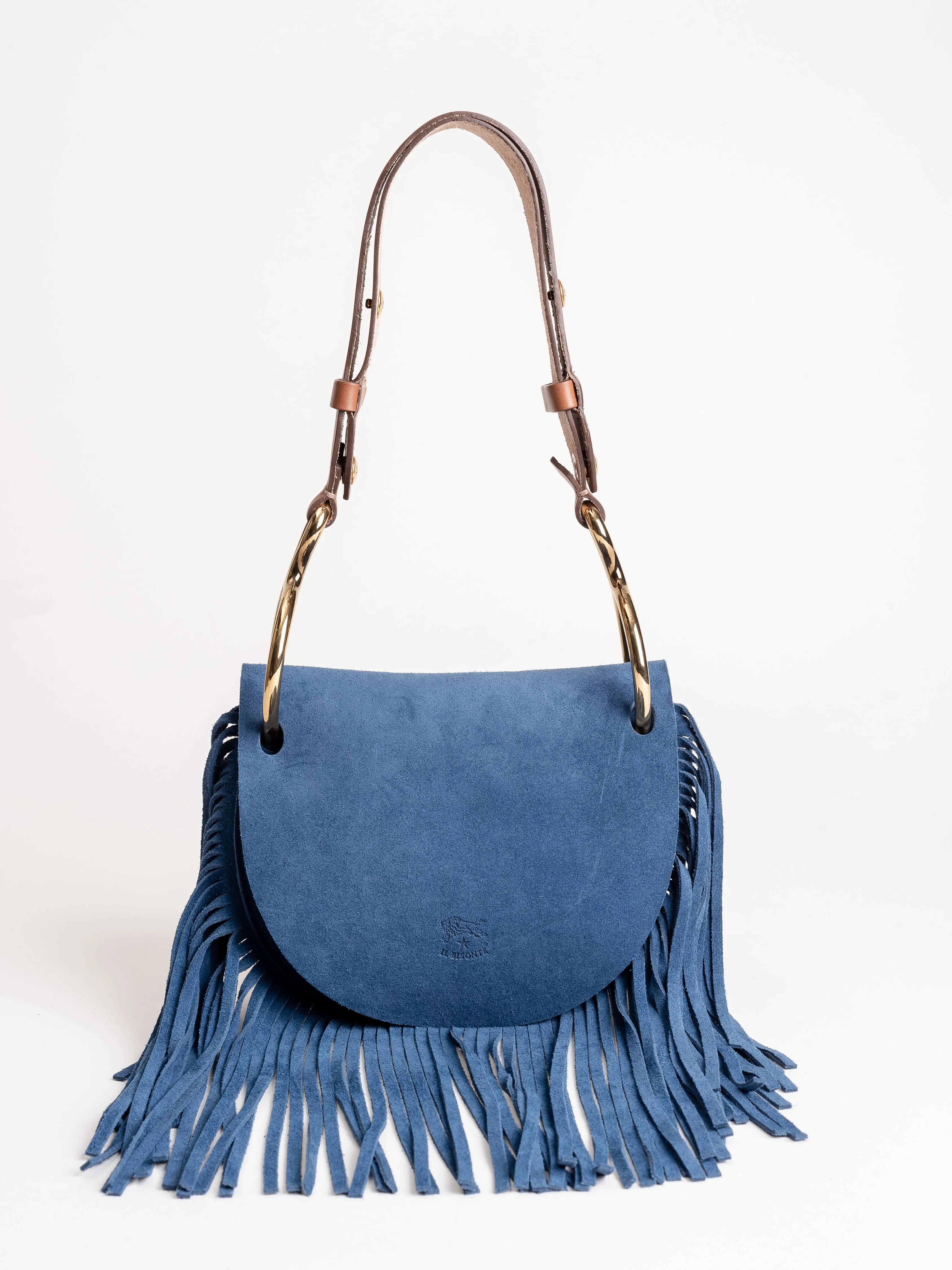 cowhide shoulder bag - mirtillo