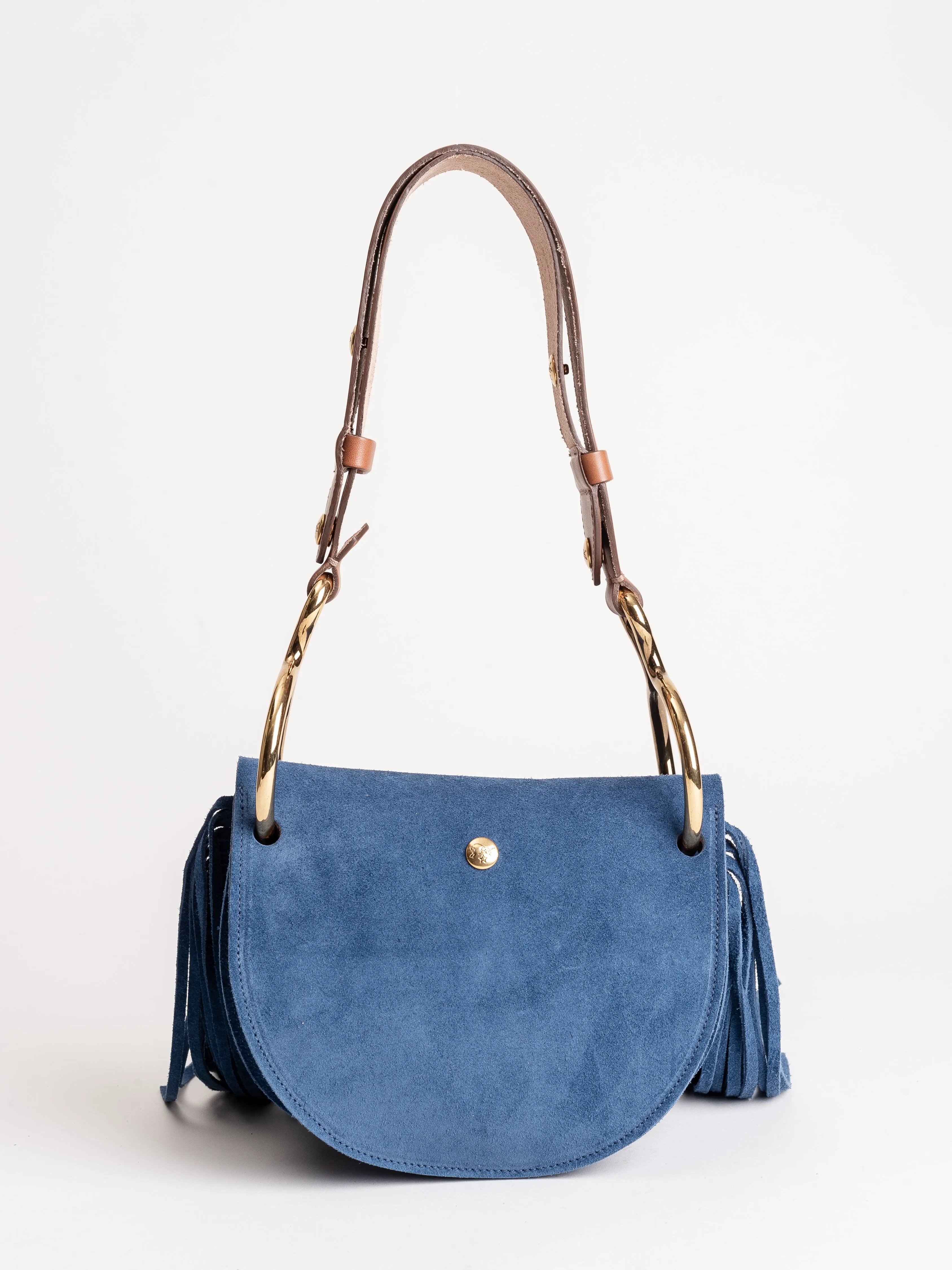 cowhide shoulder bag - mirtillo
