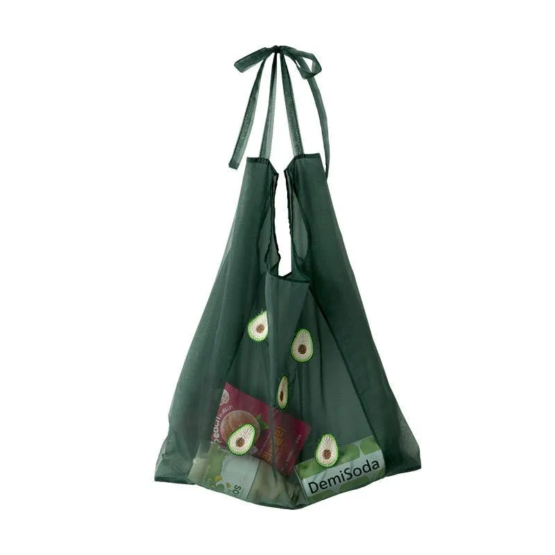 Creative Fruit Embroidery Simple Handle Bag