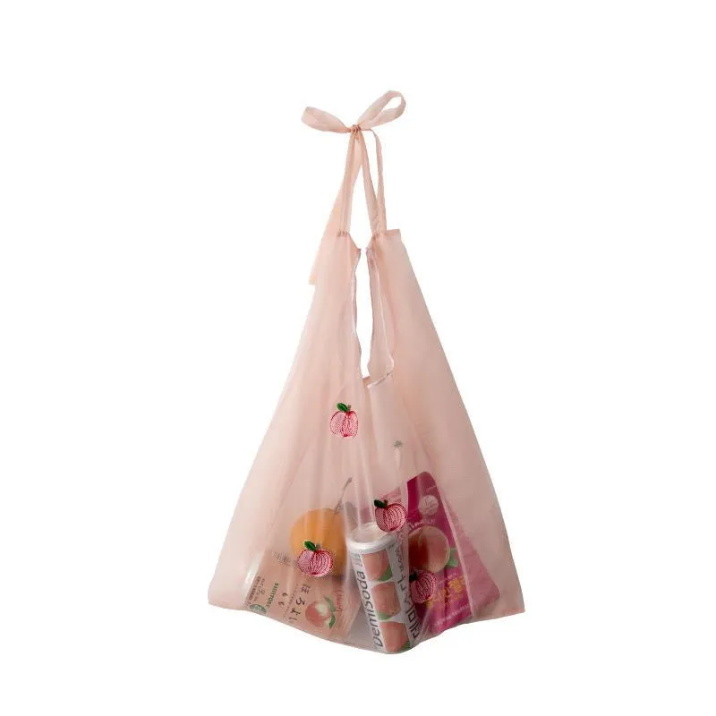 Creative Fruit Embroidery Simple Handle Bag