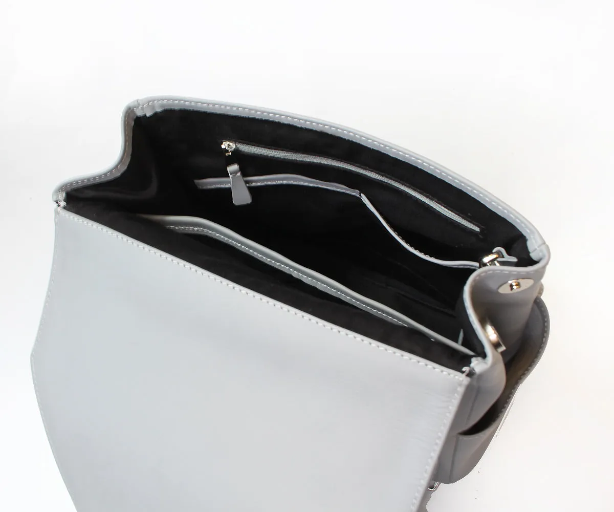 Criss-Cross Genuine Leather Matte Black Backpack