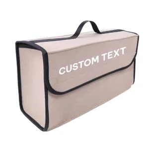 Custom Text For Soft Felt Car Bag Organizer, Compatible with All Cars, Folding Car Storage Box Non Slip Fireproof Car Trunk Organizer KO12990