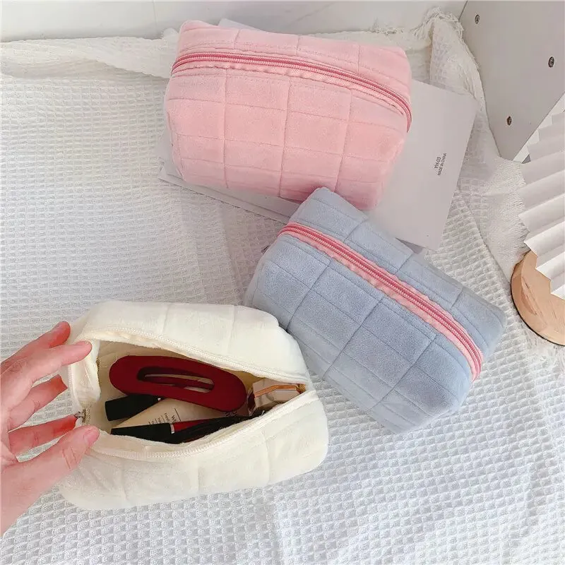 Cute Faux Fur Makeup Bag for Women