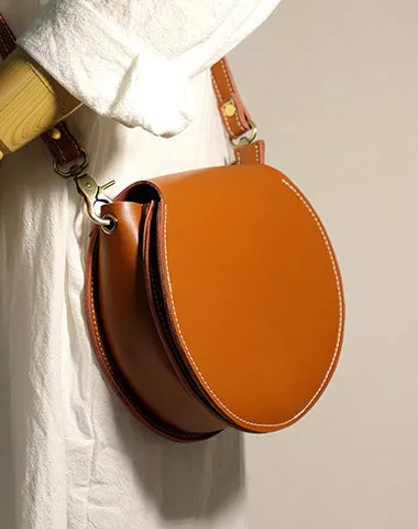 Cute Green Leather Round Crossbody Bag Round Leather Purse Handmade Circle Crossbody Bag