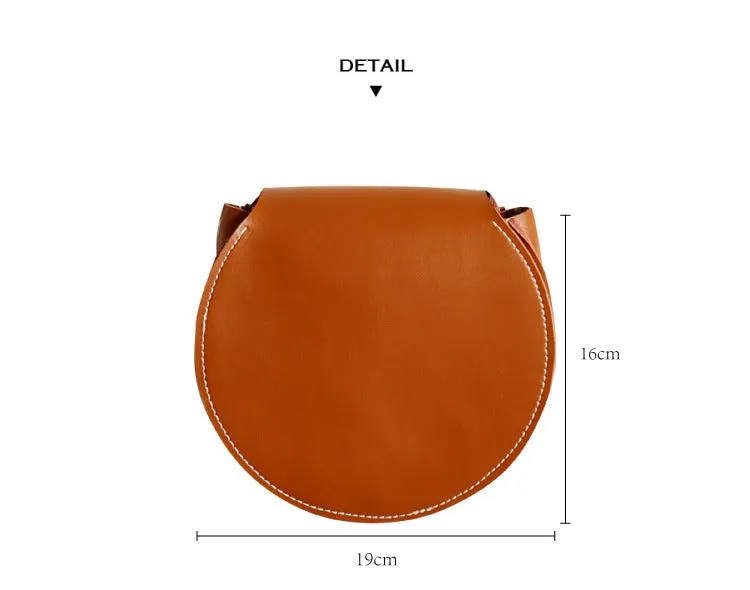 Cute Green Leather Round Crossbody Bag Round Leather Purse Handmade Circle Crossbody Bag