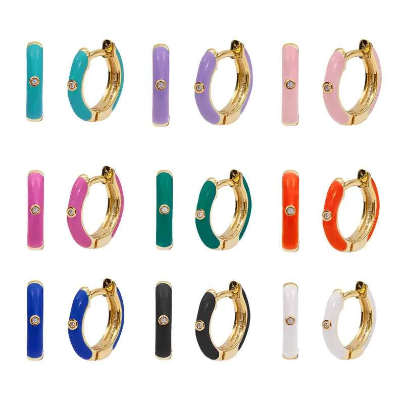 Cycolinks 925 Sterling Silver Enamel Hoop Earrings