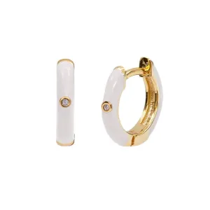 Cycolinks 925 Sterling Silver Enamel Hoop Earrings