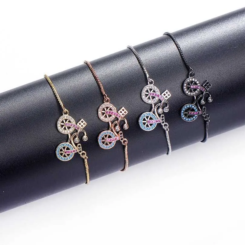 Cycolinks CZ Zircon Stone Bicycle Charm Bracelet BOGOF