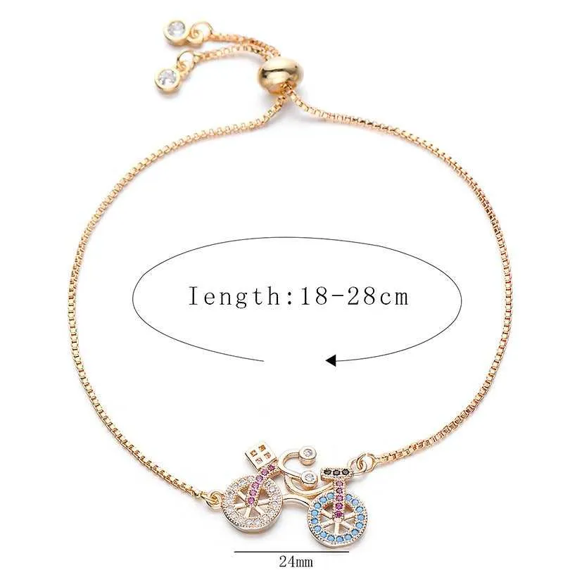 Cycolinks CZ Zircon Stone Bicycle Charm Bracelet BOGOF