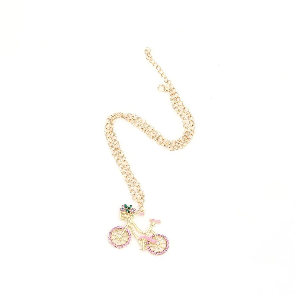 Cycolinks Zircon Bicycle Necklace