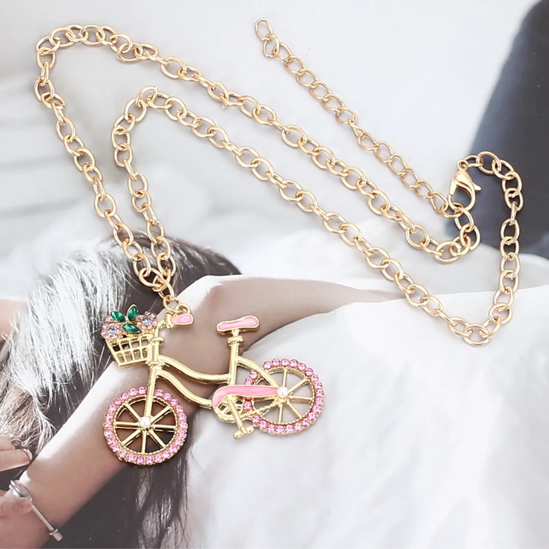 Cycolinks Zircon Bicycle Necklace
