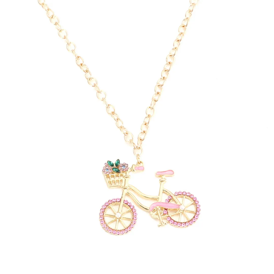 Cycolinks Zircon Bicycle Necklace
