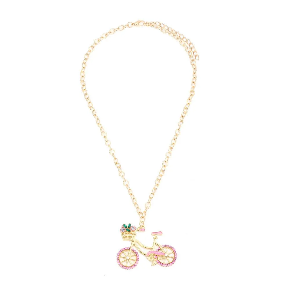 Cycolinks Zircon Bicycle Necklace