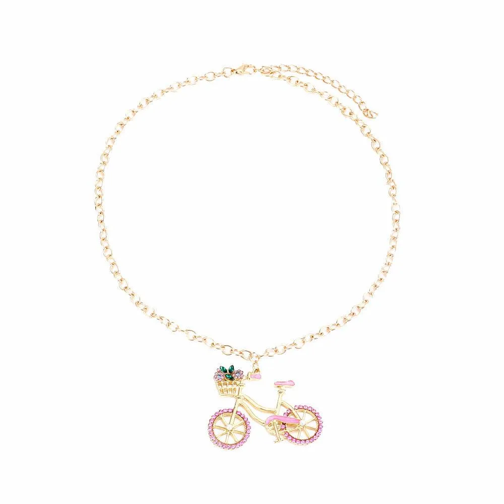 Cycolinks Zircon Bicycle Necklace