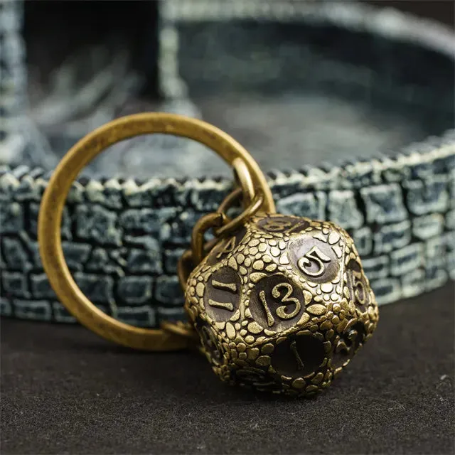 D20 Metal Keychain | Bronze