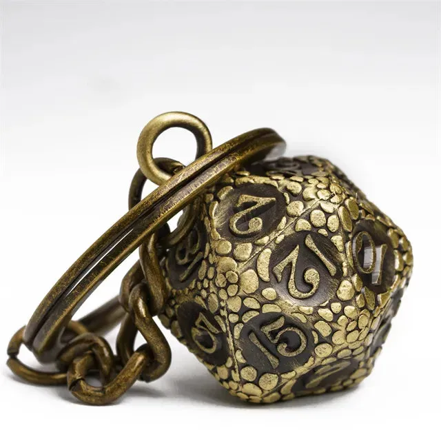 D20 Metal Keychain | Bronze
