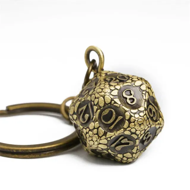 D20 Metal Keychain | Bronze
