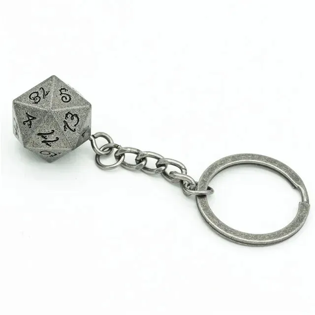 D20 Metal Keychain | Silver
