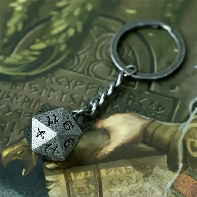 D20 Metal Keychain | Silver