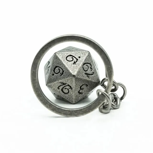 D20 Metal Keychain | Silver